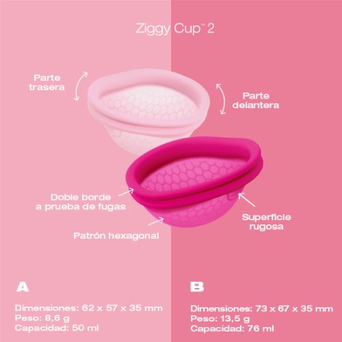 Ziggy copa menstrual tallas